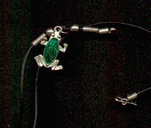 glittery frog necklace